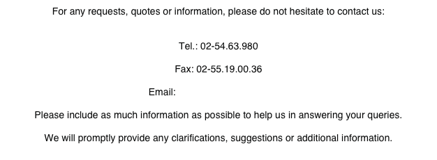 For any requests, quotes or information, please do not hesitate to contact us:

Tel.: 02-54.63.980
Fax: 02-55.19.00.36
Email: studionippon@gmail.com
Please include as much information as possible to help us in answering your queries.
We will promptly provide any clarifications, suggestions or additional information.
